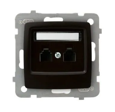 Steckdose telefonisch, doppelte, unabhängige Schokoladen metallic Ospel Karo GPT-2SN/m/40