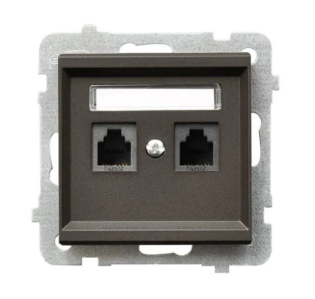 Steckdose telefonisch, doppelte, unabhängige Schokoladen metallic Ospel Sonata GPT-2RN/m/40