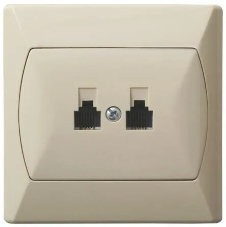 Steckdose telefonisch, doppelte, unabhängige beige Ospel Akcent GPT-2AN/01