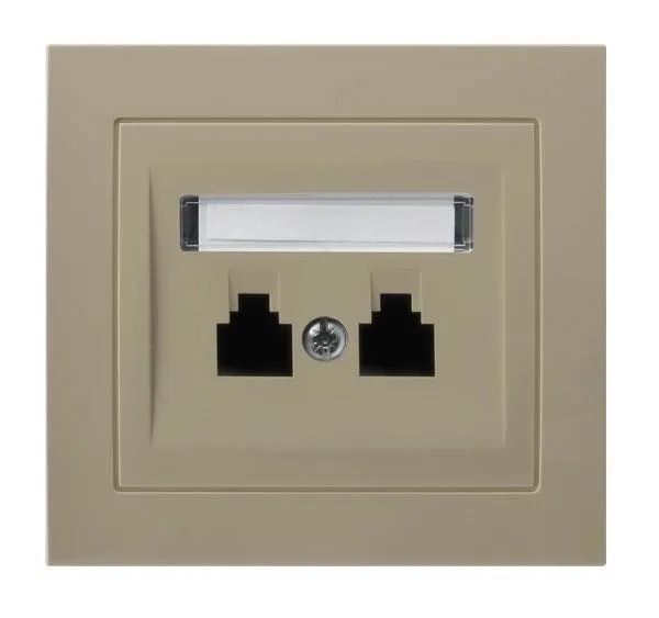 Steckdose telefonisch, doppelte, unabhängige beige Ospel Kier GPT-2WN/01