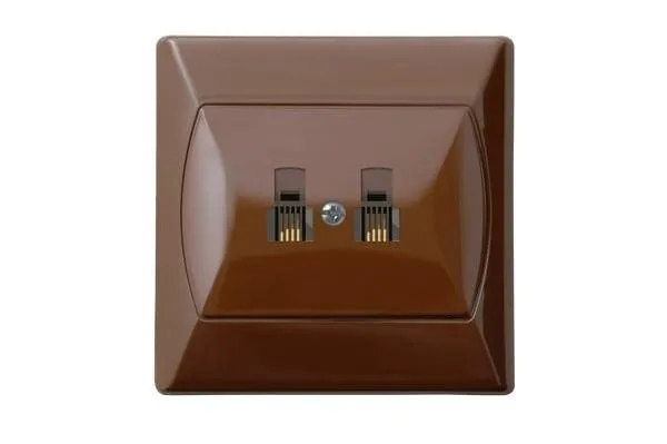 Steckdose telefonisch, doppelte, unabhängige braun Ospel Akcent GPT-2AN/24