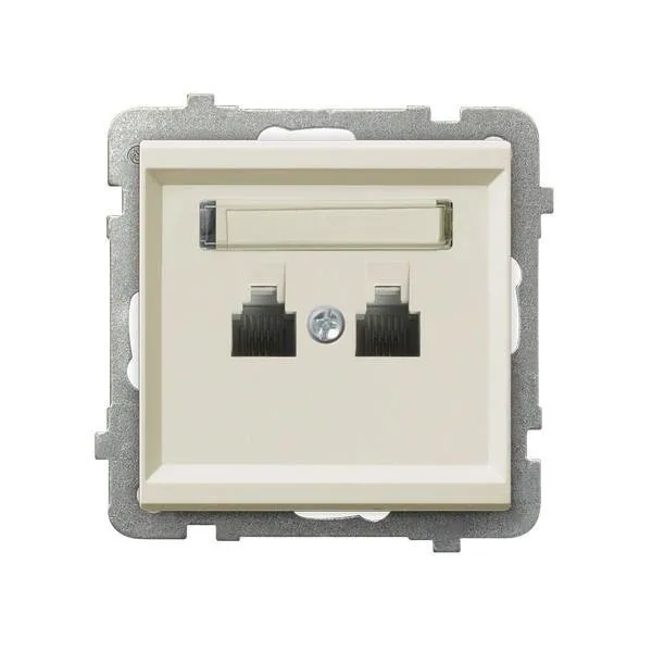 Steckdose telefonisch, doppelte, unabhängige ecru Ospel Sonata GPT-2RN/m/27