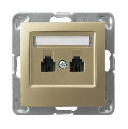 Steckdose telefonisch, doppelte, unabhängige goldfarbig metallic Ospel Impression GPT-2YN/m/28