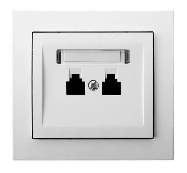 Steckdose telefonisch, doppelte, unabhängige weiss Ospel Kier GPT-2WN/00