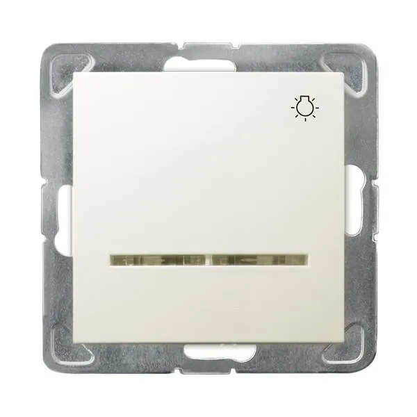 Taster "Licht" mit Hintergrundbeleuchtung orange ecru Ospel Impression ŁP-5YS/m/27