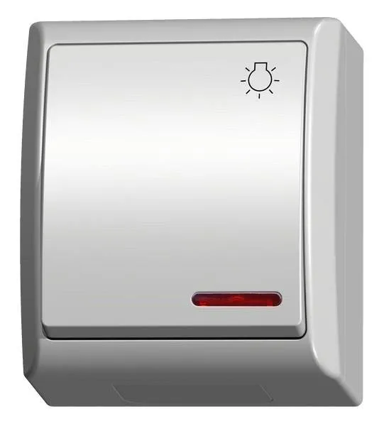 Taster "Licht" mit Hintergrundbeleuchtung orange weiss Ospel Welle ŁNH-5HS/00