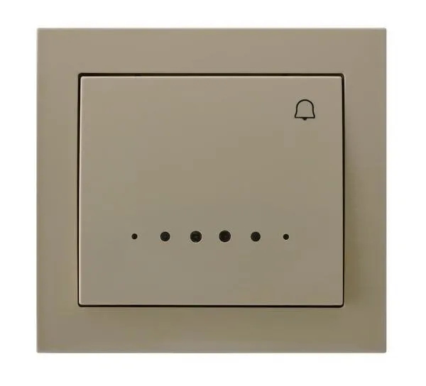 Taster mit Klingel-Symbol mit Hintergrundbeleuchtung orange beige Ospel Kier ŁP-6WS/01