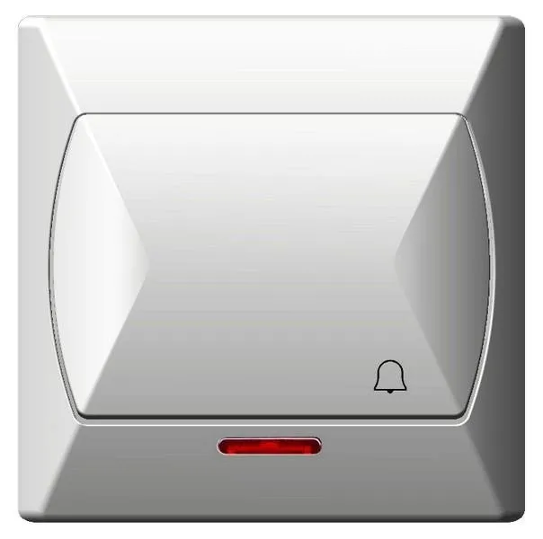 Taster mit Klingel-Symbol mit Hintergrundbeleuchtung orange weiss Ospel Akcent ŁP-6AS/00