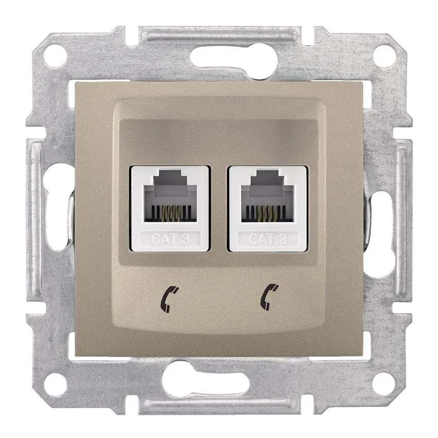 Telefondose 2-fach Satin Sedna Schneider SDN4201168/SCH