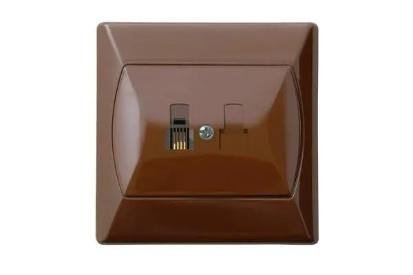 Telefonsteckdose 1-fach braun Ospel Akcent GPT-1A/24