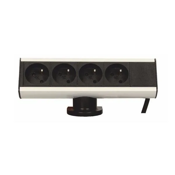 Tischsteckdose mit Halterung 4x2P+Z und Kabel 1,8m Orno