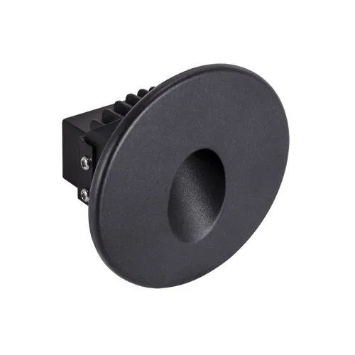 Treppenleuchte AZYL LED C 1.6W 4000K 70lm BLACK rund schwarz IP54 STRUHM