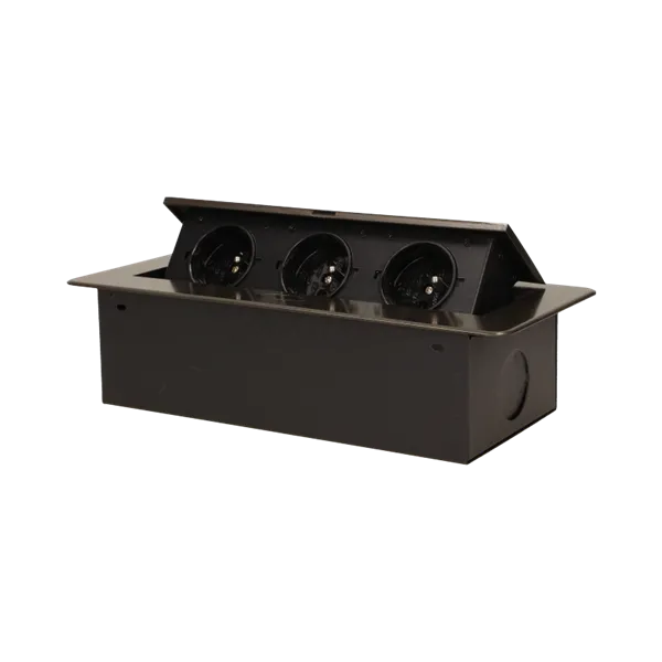 Unterputzdosen 3x2P+Z mit flachem, gefrästem Rand, graphit Orno OR-AE-1336/GR