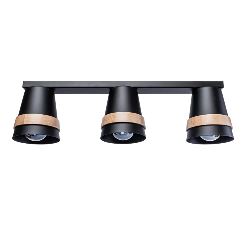 VENEZIA Deckenleuchte schwarz 3x E27 40W IP20 Milagro