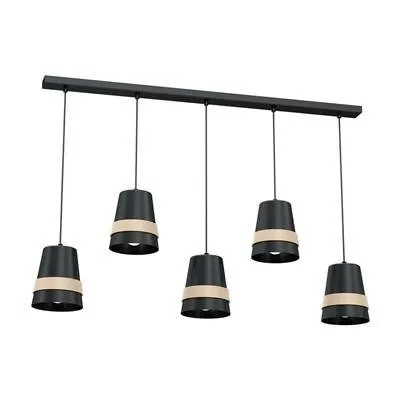 VENEZIA Pendelleuchte schwarz 5x E27 60W IP20 Milagro