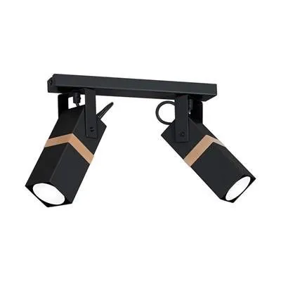 VIDAR Deckenleuchte schwarz 2x GU10 25W IP20 Milagro