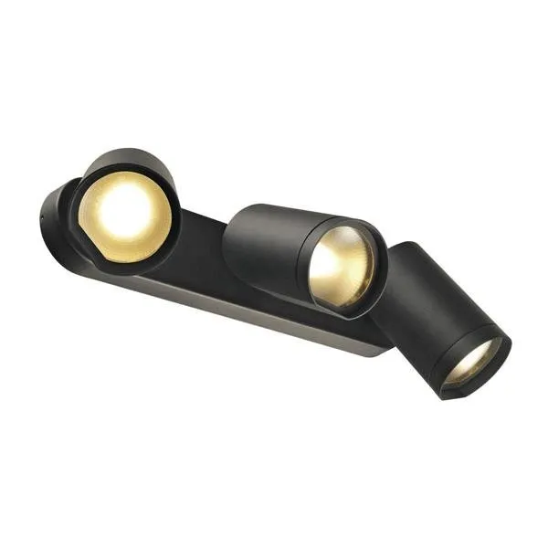 Wandleuchte Deckenleuchte Bilas 3 Spot dreiflammig LED 2700K rund schwarz matt 25° 45W inkl. Rosettedimmbar SLV 156440