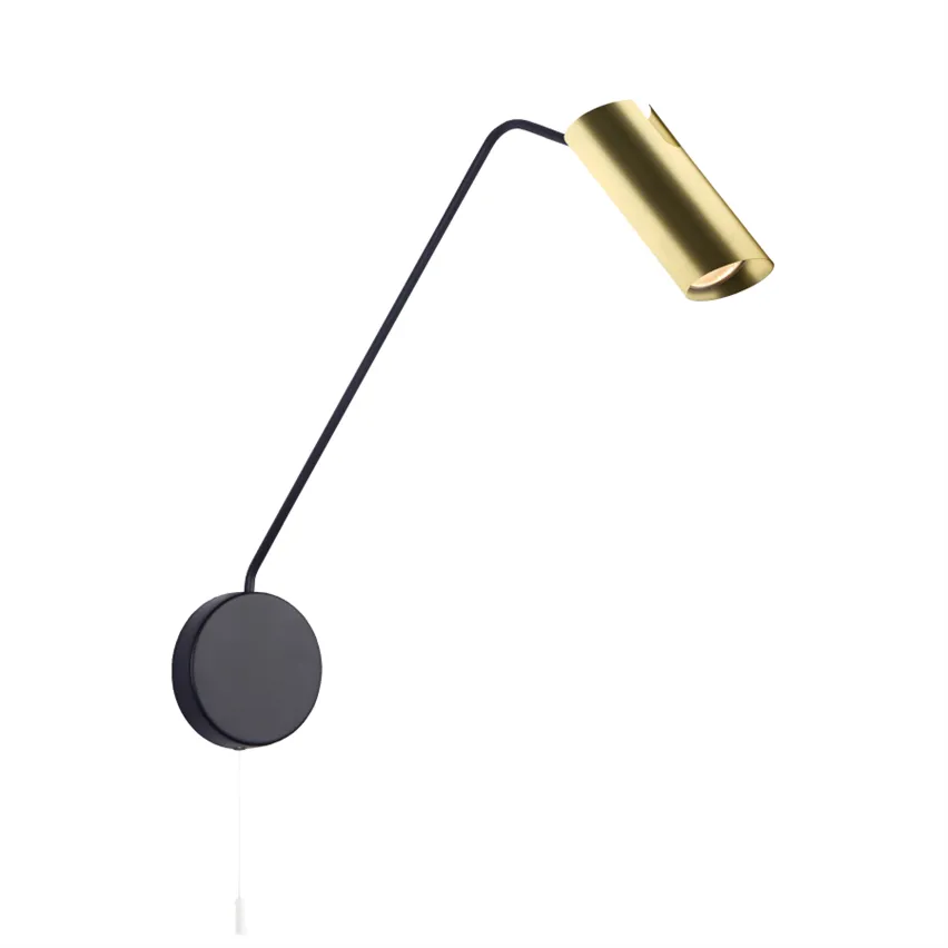 Wandleuchte FUTURO gold/schwarz GU10 35W mit Ausleger Light Prestige LP-17001/1WL GD/BK