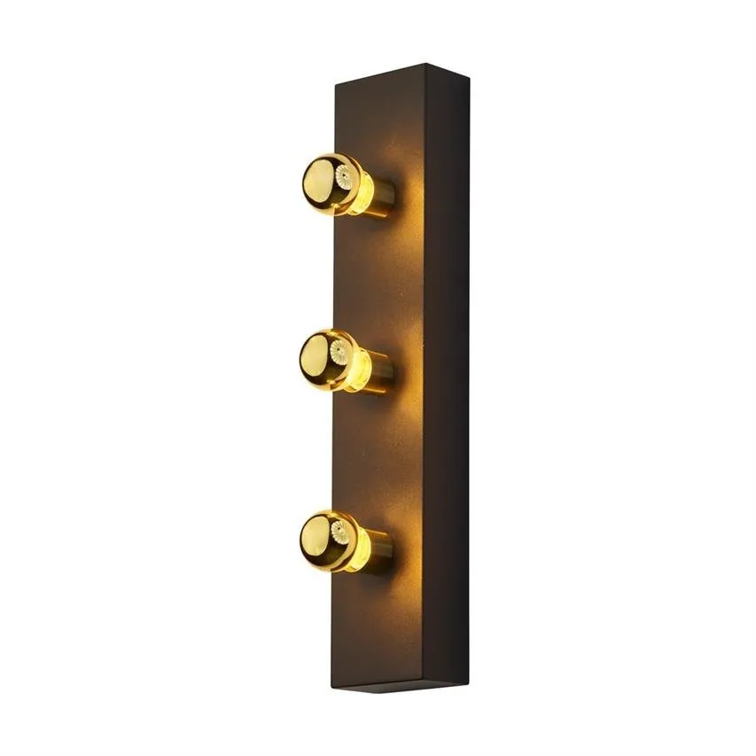 Wandleuchte PHOENIX gold, schwarz 3x E14 40W IP20 Milagro