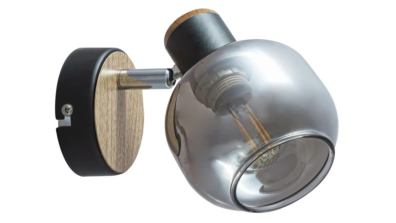 Wandleuchte SALAZAR E14 Eiche Rauchglas Rabalux 5397