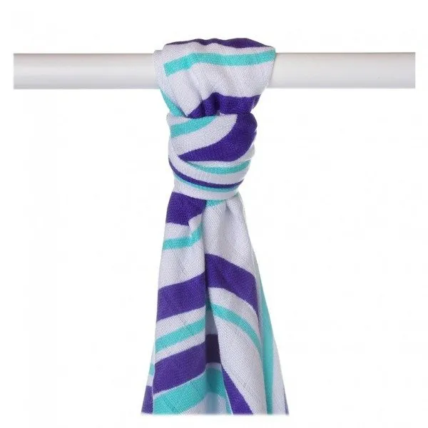 Xkko Bambus Handtuch Wrap 90x100cm Hearts&Waves Ozean Blau