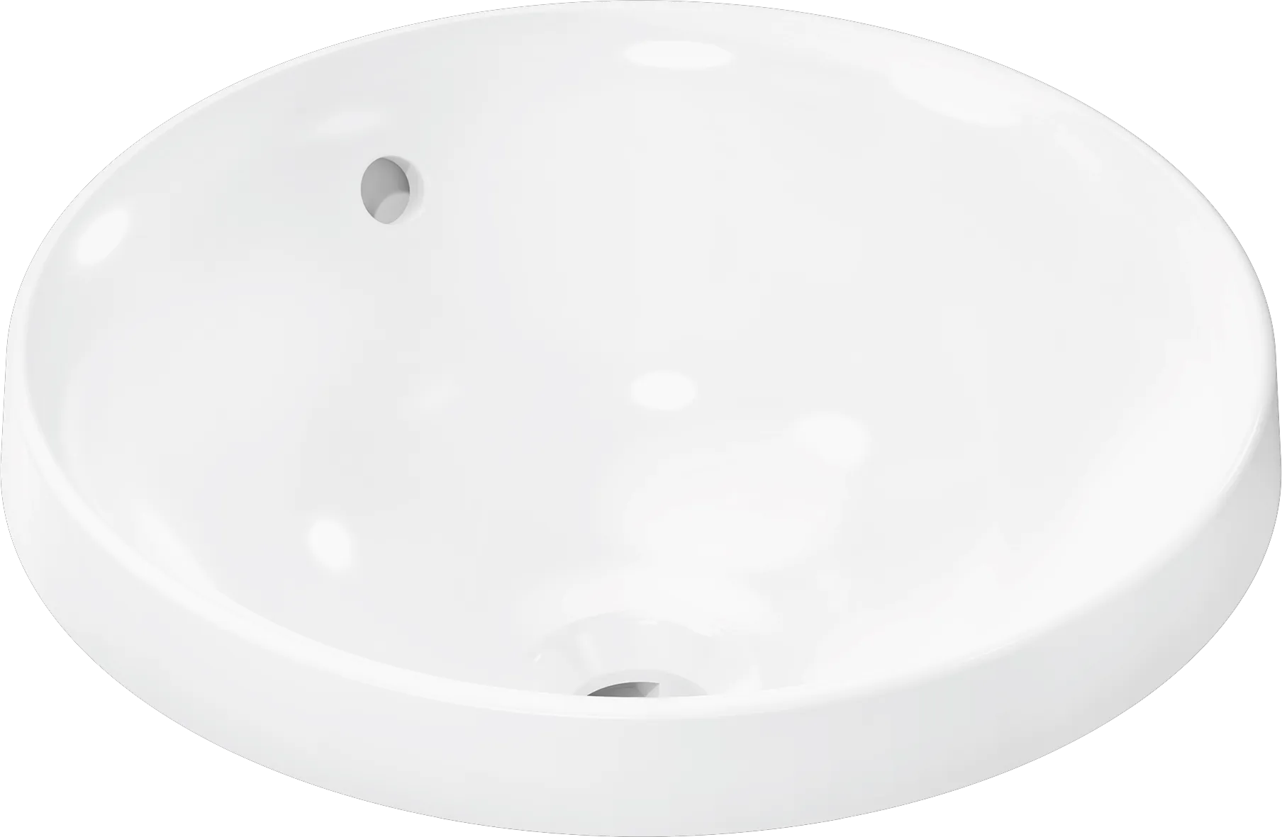 Xuniva S Einbauwaschtisch 400/400 ohne Hahnloch mit Überlauf Weiß