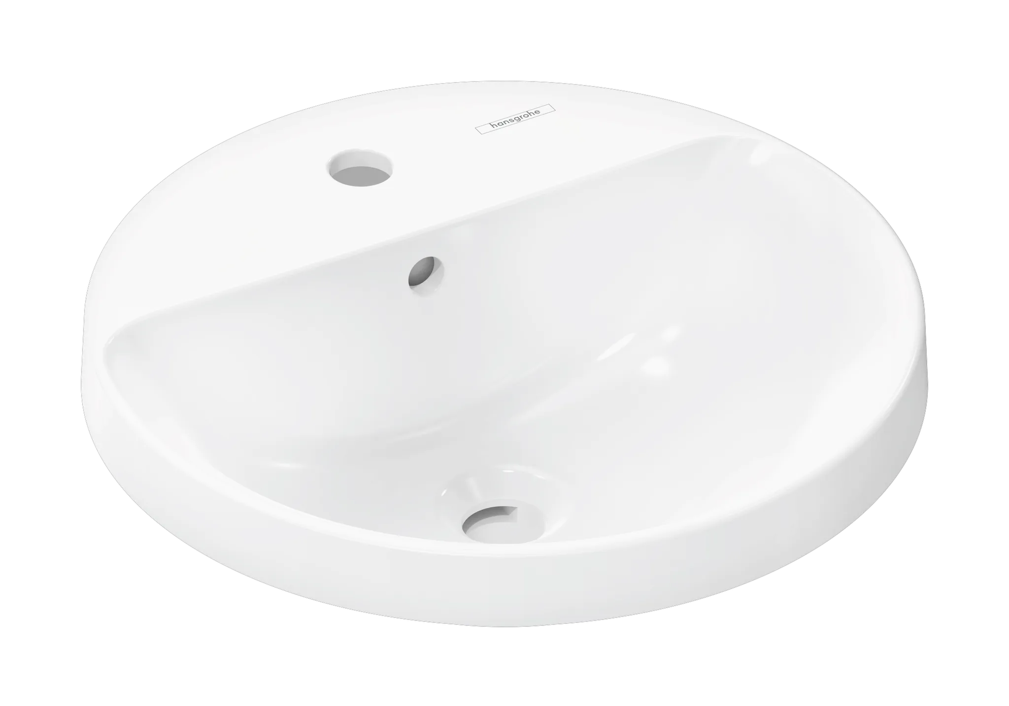 Xuniva S Einbauwaschtisch 450/450 mit Hahnloch und Überlauf Weiß