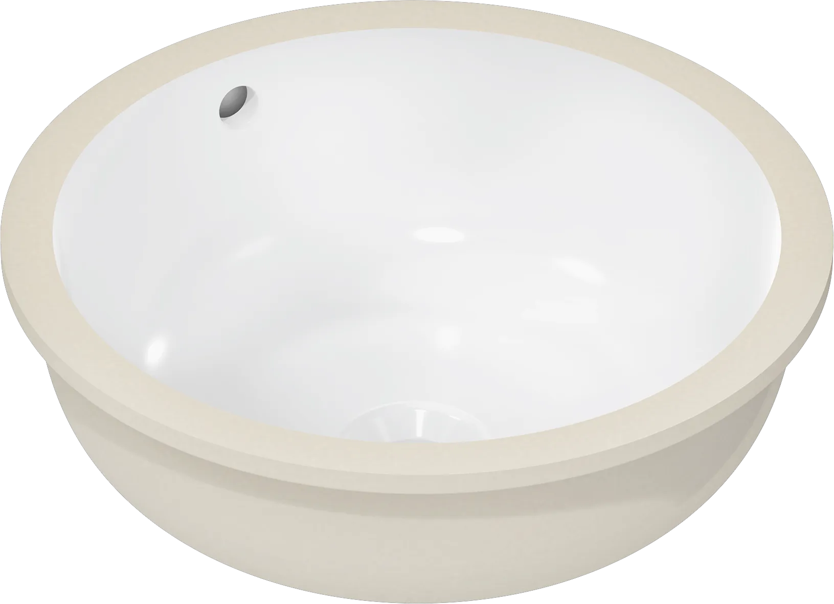 Xuniva S Unterbauwaschtisch 350/350 ohne Hahnloch mit Überlauf Weiß