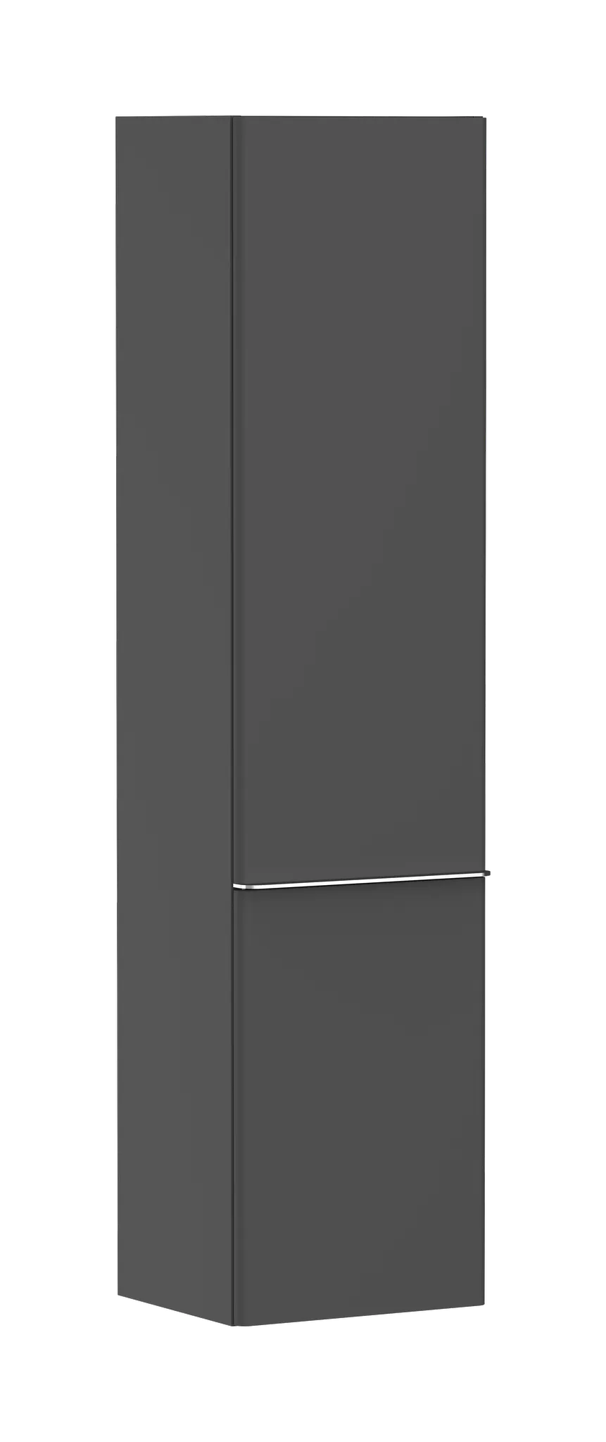 Xelu Q Hochschrank Diamantgrau Matt 400/350, Türanschlag links Chrom