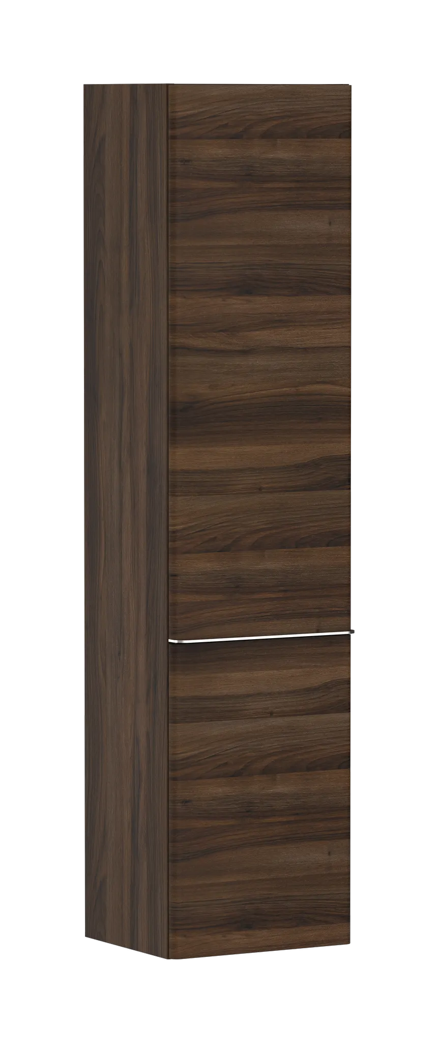 Xelu Q Hochschrank Nussbaum Dunkel 400/350, Türanschlag links Chrom