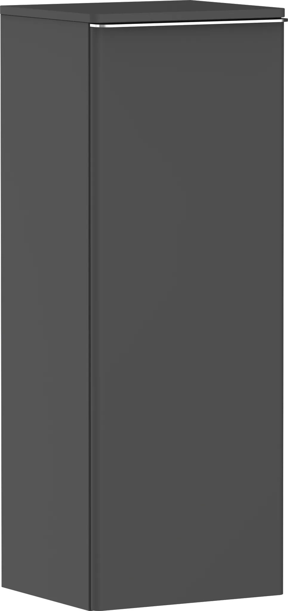 Xelu Q Halbhochschrank Diamantgrau Matt 400/350, Türanschlag links Chrom