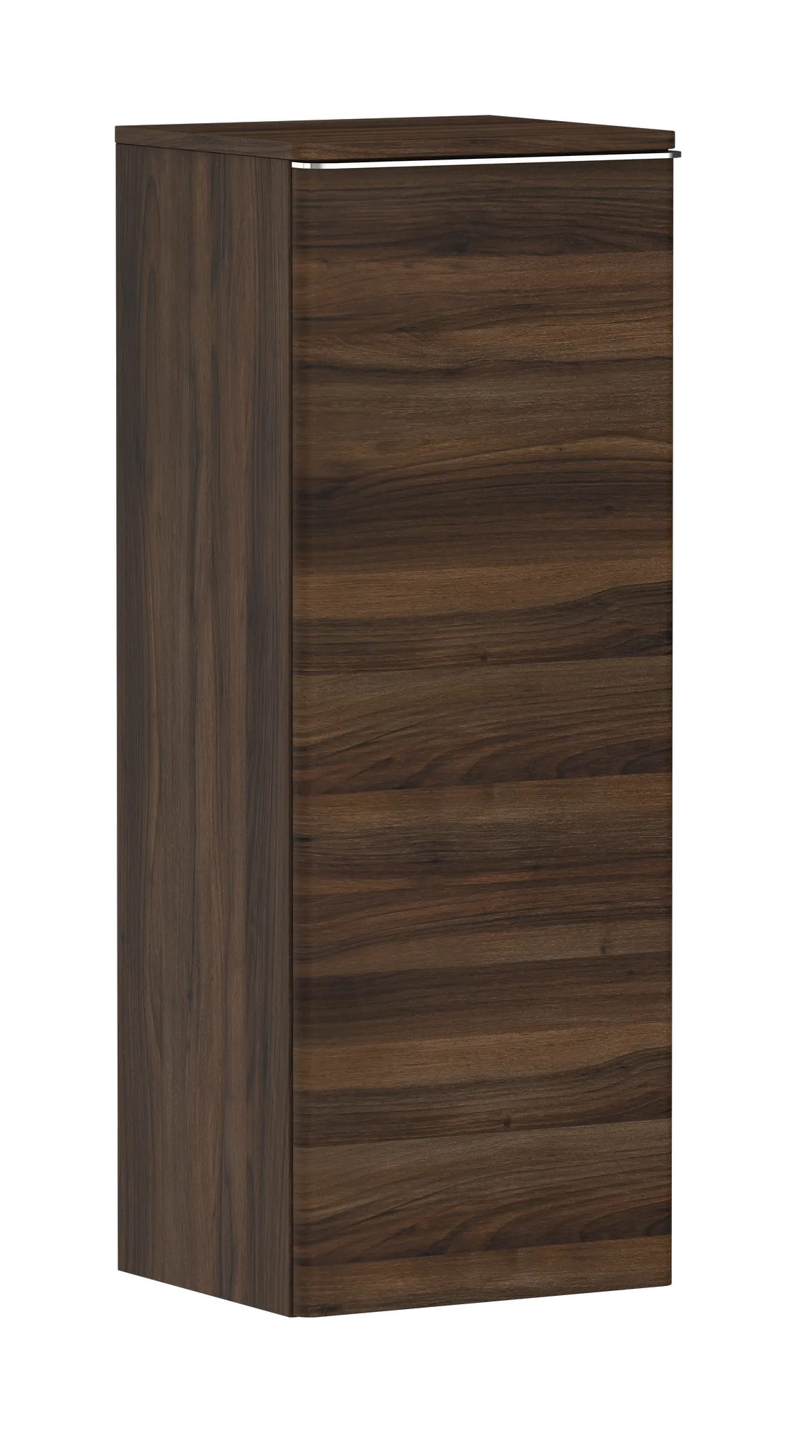 Xelu Q Halbhochschrank Nussbaum Dunkel 400/350, Türanschlag links Chrom