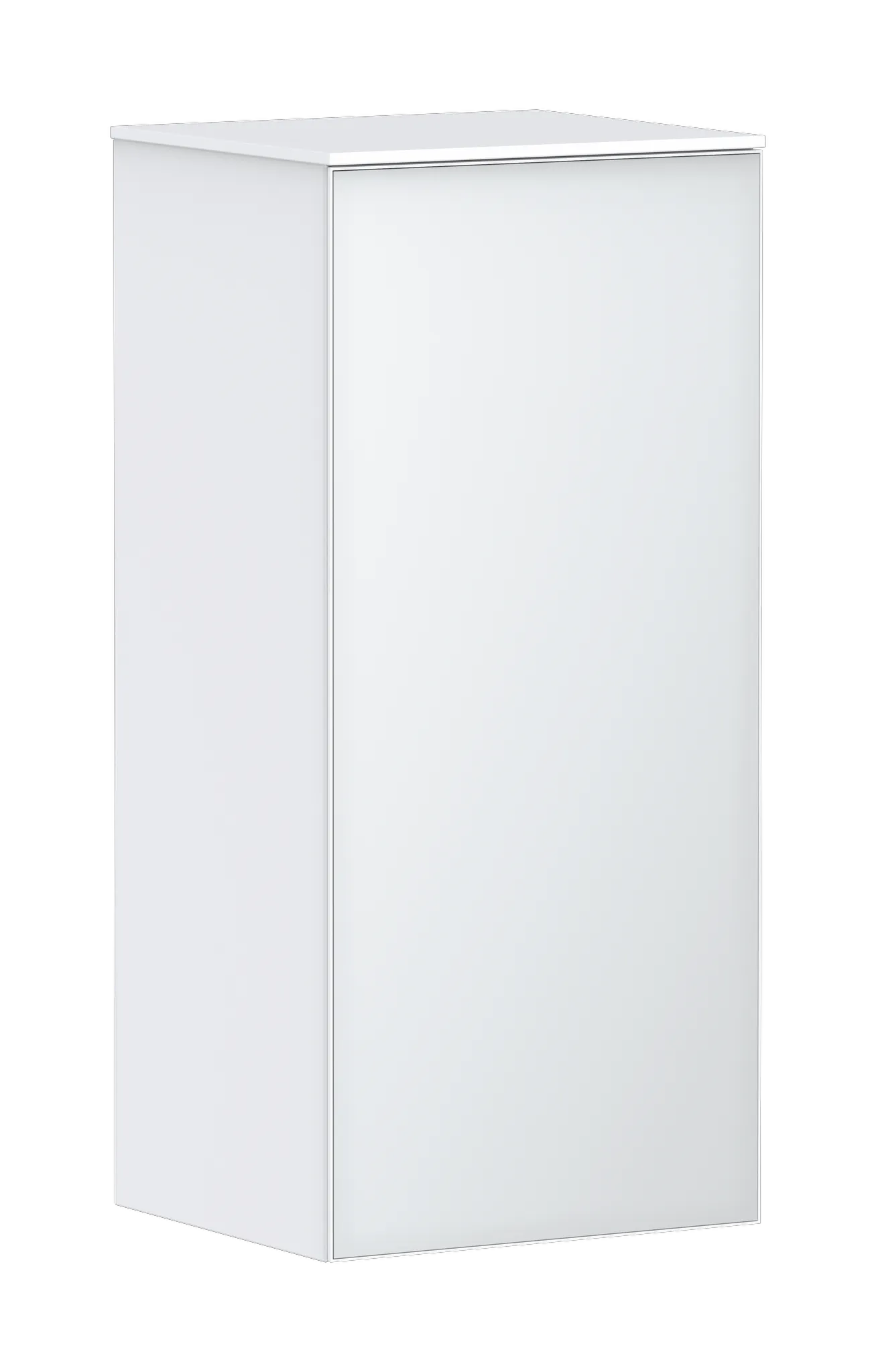 Xevolos E Halbhochschrank Mattweiß 400/360, Türanschlag links Weiß Metallic