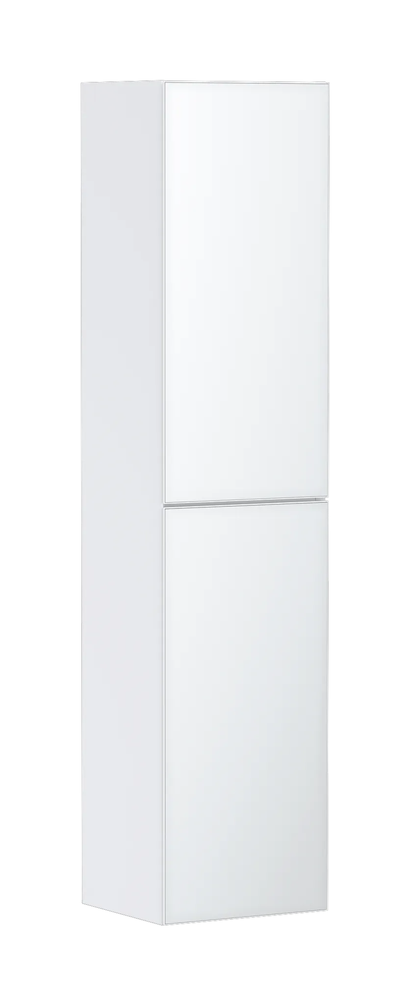 Xevolos E Hochschrank Mattweiß 400/360, Türanschlag links Weiß Metallic