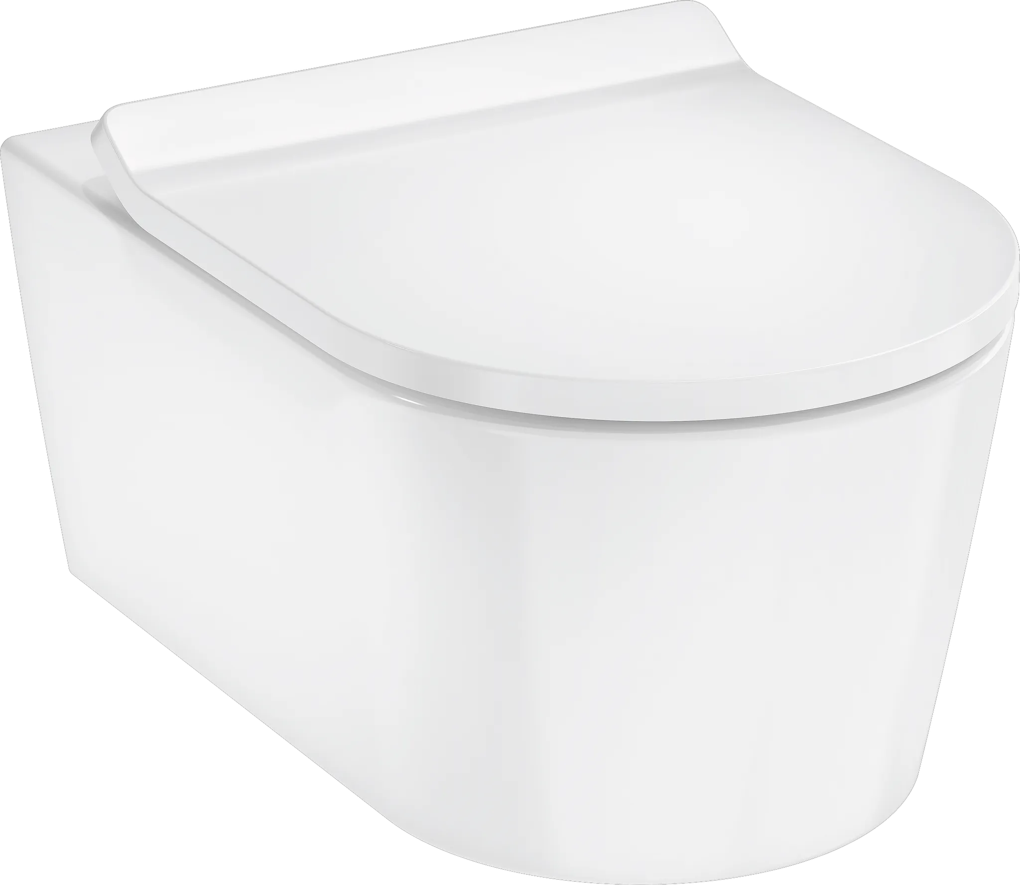 EluPura S Wand WC Set 540 ohne Spülrand AquaHelix Flush mit WC Sitz mit SoftClose und QuickRelease, Slim, SmartClean Weiß