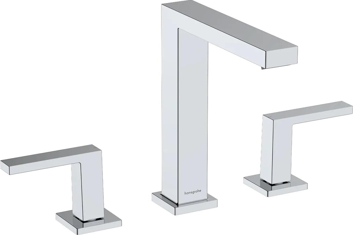 Tecturis E 3-Loch Waschtischarmatur 150 EcoSmart+ mit Push-Open Ablaufgarnitur Chrom
