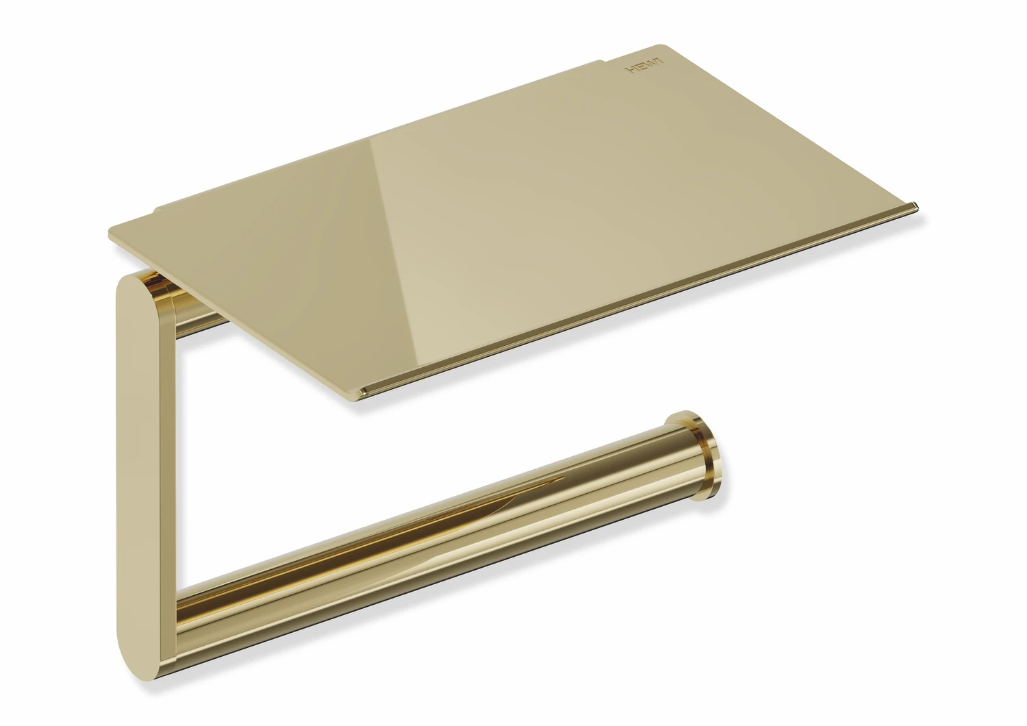 WC-Papierhalter mit Ablage, Edelstahl, PVD, Breite 135 mm, Höhe 96 mm, in Farbe CK (Messing glänzend)