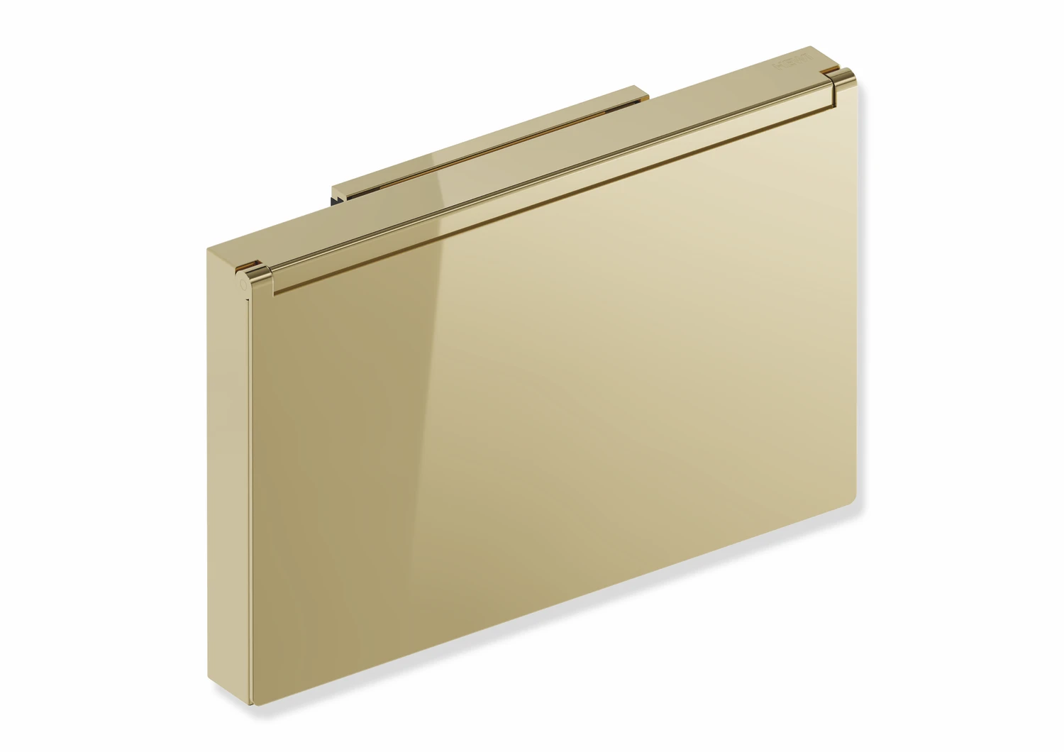 WC-Papierhalter mit Deckel, Edelstahl, PVD, Breite 140 mm, Höhe 90 mm, Tiefe 23 mm, in Farbe CK (Messing glänzend)