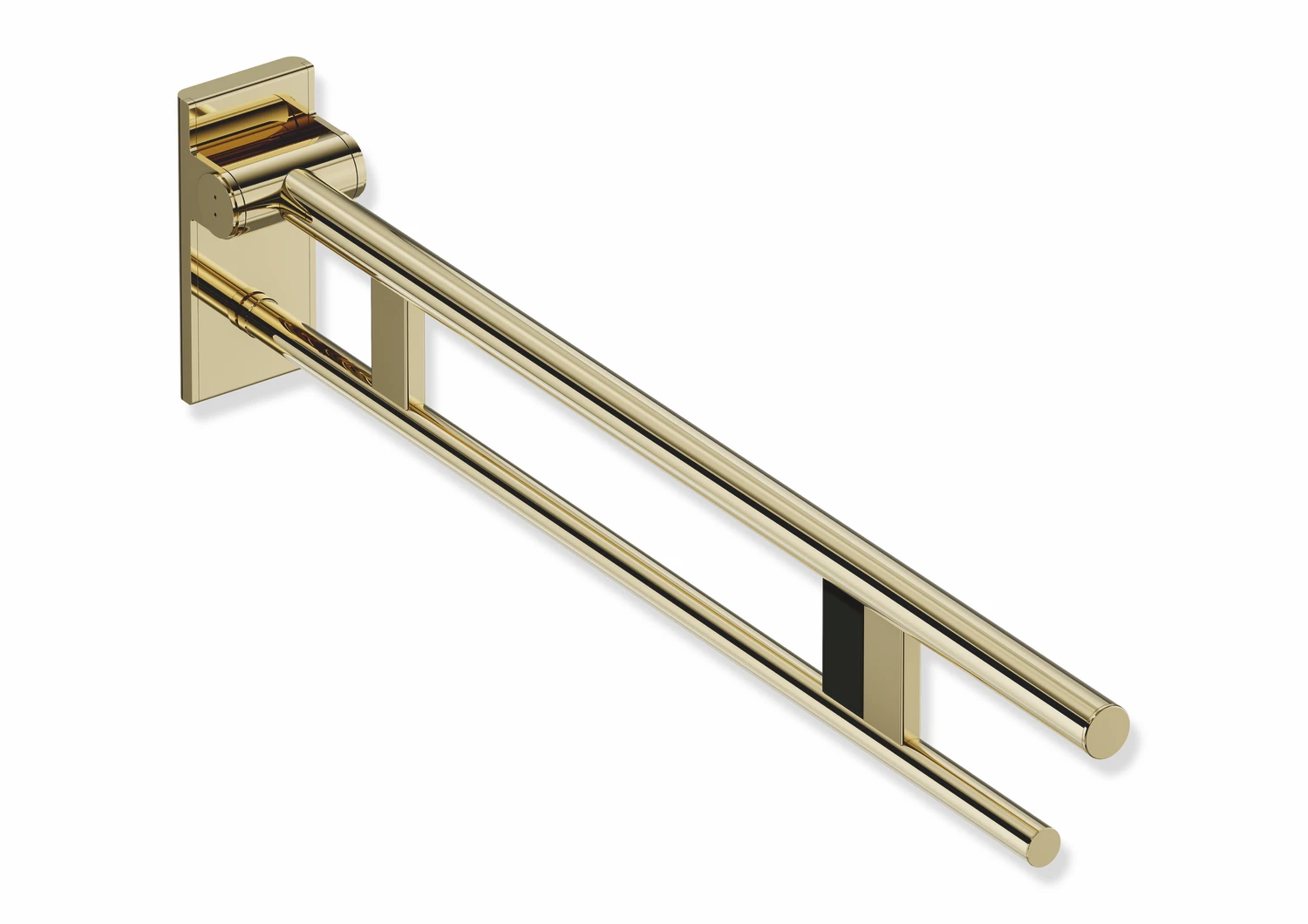 Stützklappgriff Duo, Design A des Systems 900, Edelstahl, PVD, Ausladung 900 mm, mit Funk-Spülauslösung, Ausführung rechts, in Farbe CK (Messing glänzend)