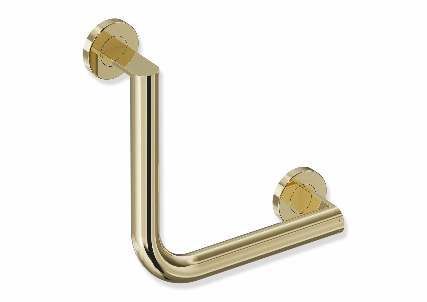 Winkelgriff des Systems 900, Edelstahl, PVD, waagerechte Länge 255 mm, senkrechte Länge 255 mm, D: 32 mm, links- und rechts montierbar, in Farbe CK (Messing glänzend)