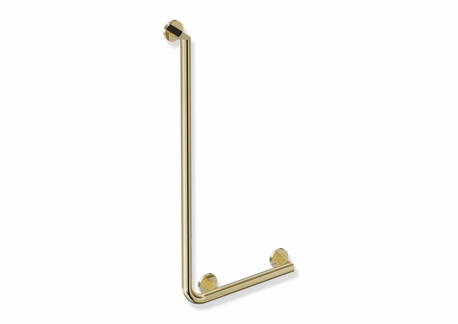 Winkelgriff des Systems 900, Edelstahl, PVD, waagerechte Länge 400 mm, senkrechte Länge 900 mm, D: 32 mm, Ausführung rechts, in Farbe CK (Messing glänzend)