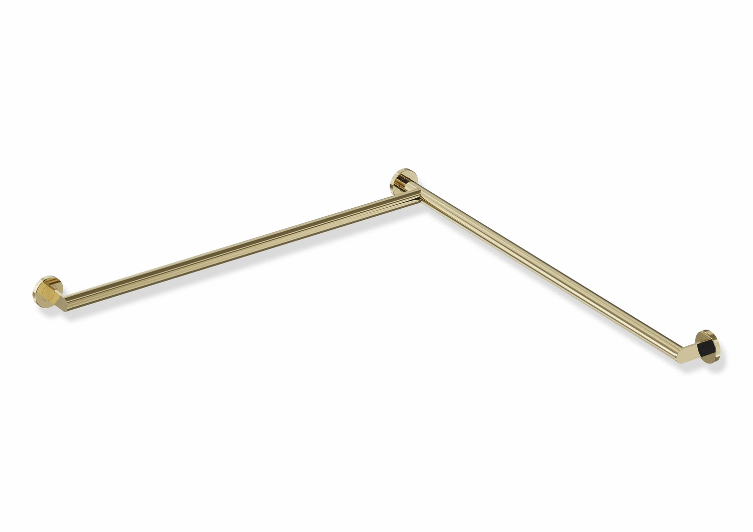 Dusch-, Wannenhandlauf des Systems 900, Edelstahl, PVD, waagerechte Längen 965 mm, D: 32 mm, Ausführung links, in Farbe CK (Messing glänzend)