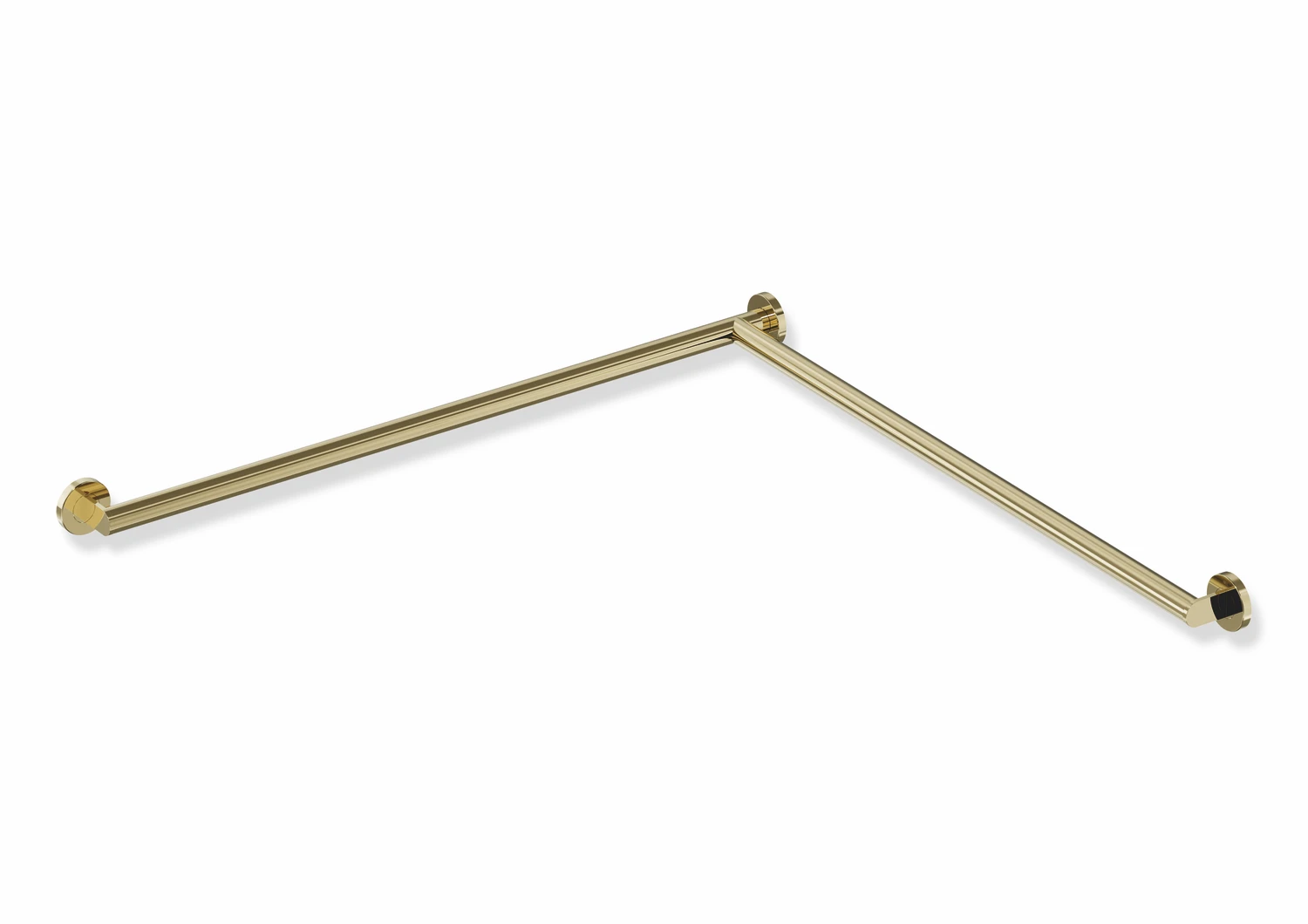 Dusch-, WannenhandlaufEdelstahl, PVD, waagerechte Längen 947 mm, 70 mm tief, Stangendurchmesser 32 mm, Ausführung rechts, in Farbe CK (Messing glänzend)