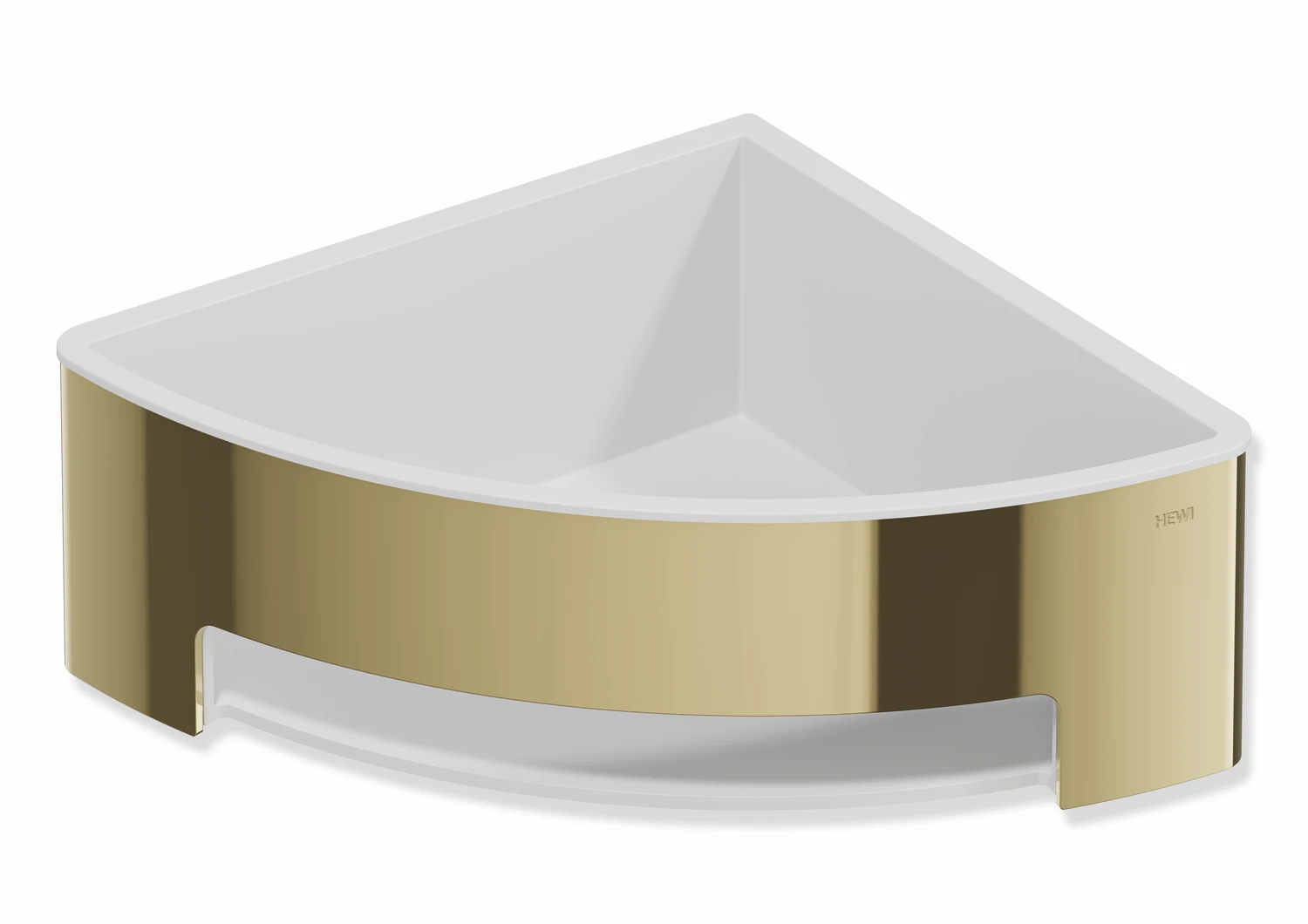 Duschkorb des Systems 900, Halter aus Edelstahl, PVD, Einsatz aus Kunststoff, weiß, H: 67 mm, Schenkellänge 170 mm, in Farbe CK (Messing glänzend)