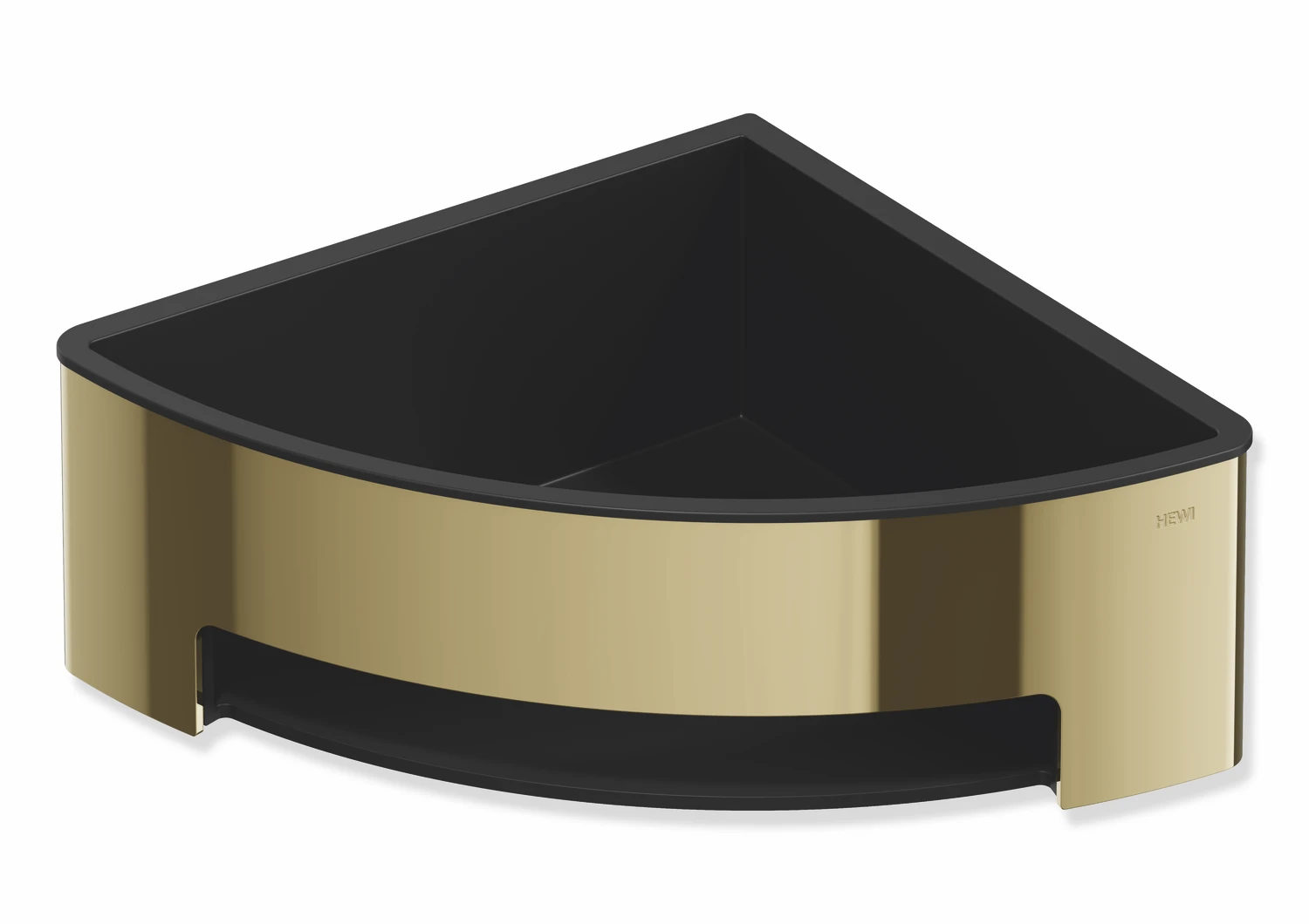 Duschkorb des Systems 900, Halter aus Edelstahl, PVD, Einsatz aus Kunststoff, schwarz, H: 67 mm, Schenkellänge 170 mm, in Farbe CK (Messing glänzend)