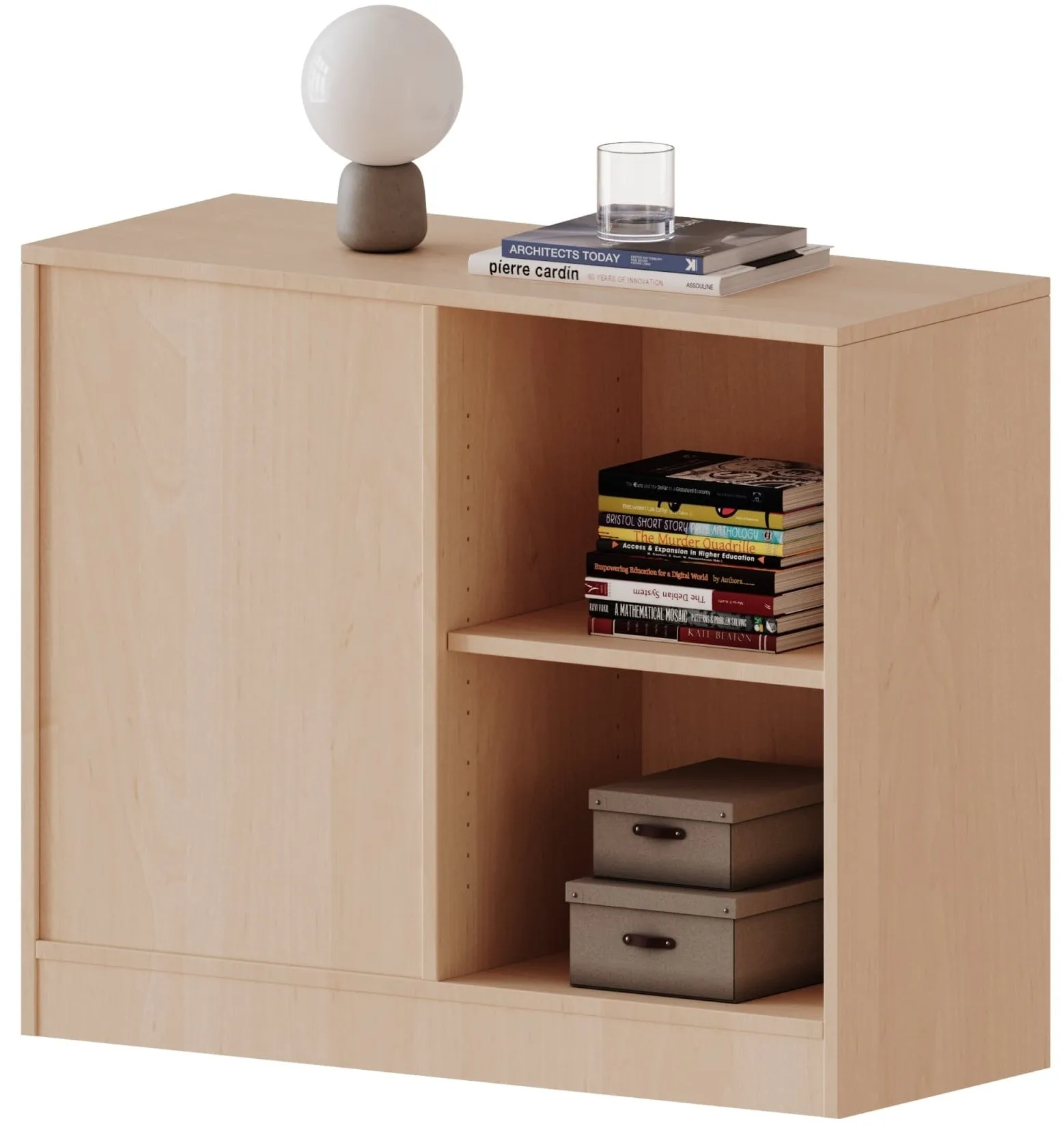 Raumteiler Regal mit 4 Fächern und wechselseitigen Rückwänden, B/H 100 x 82 cm - EVO180 Serie