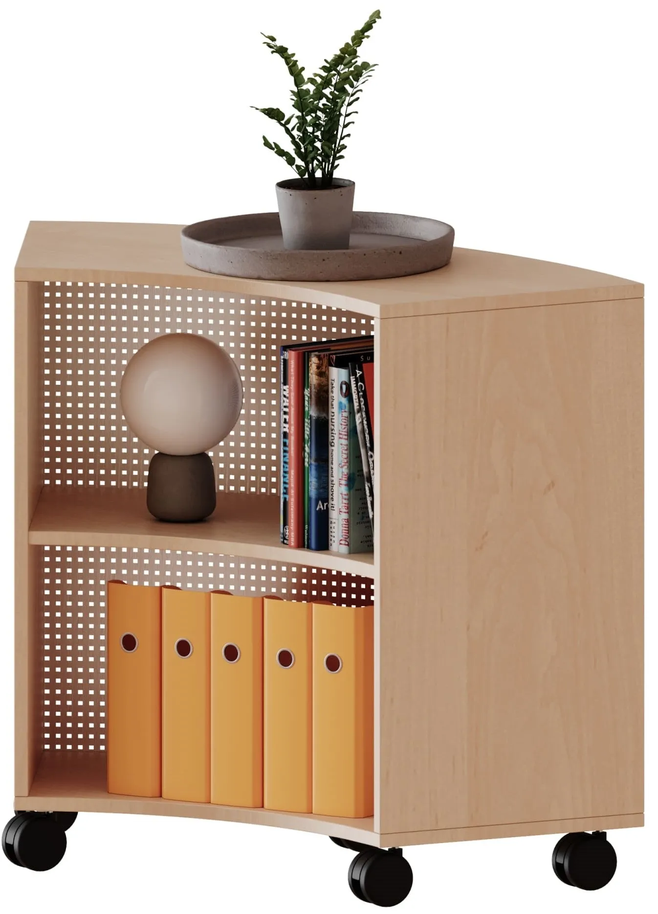 Bogenregal im Sechstelkreis mit Rückwand aus Lochblech, B/H/T 47,9 x 82 x 40 cm - EVO180 Serie