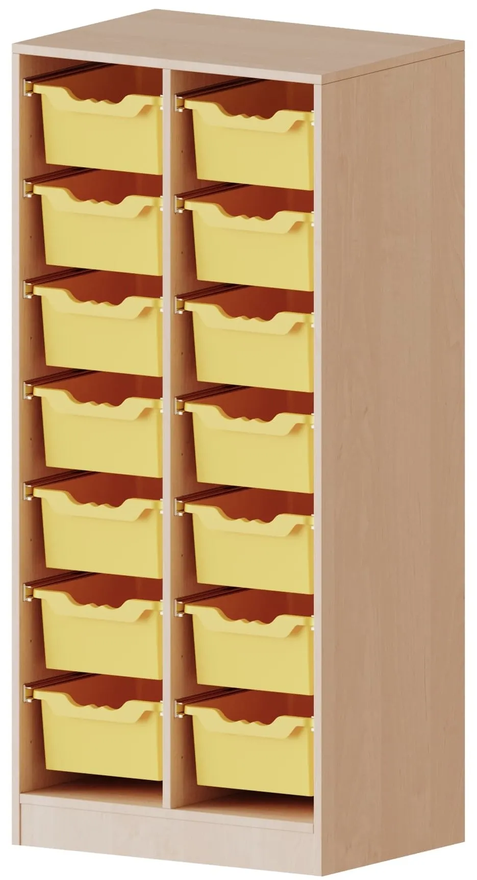 Regal zweireihig mit 14 hohen ErgoTray Boxen, B/H 70,3 x 154 cm - EVO180 Serie