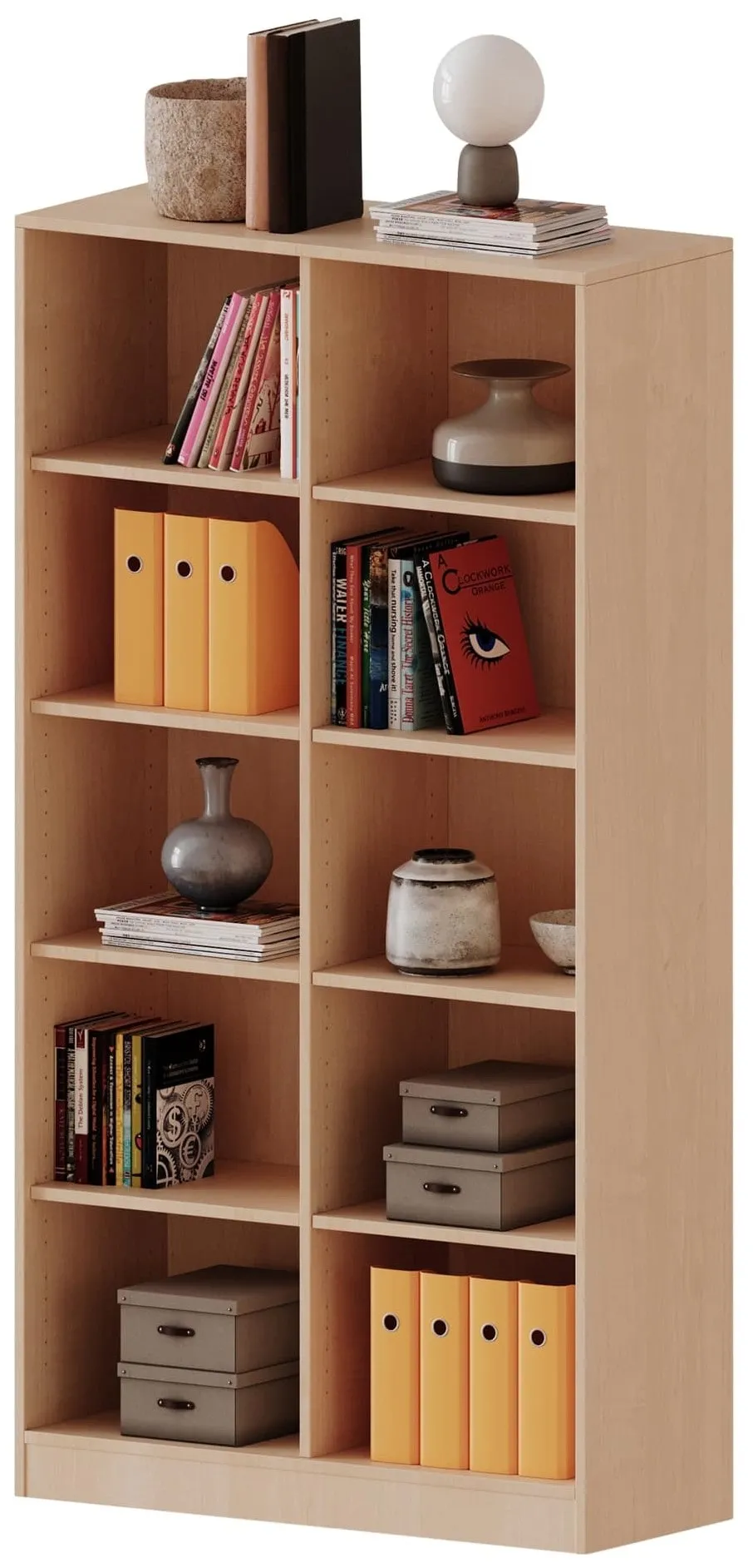 Regal zweireihig mit 10 offenen Fächern, Höhe 190 cm - EVO180 Serie