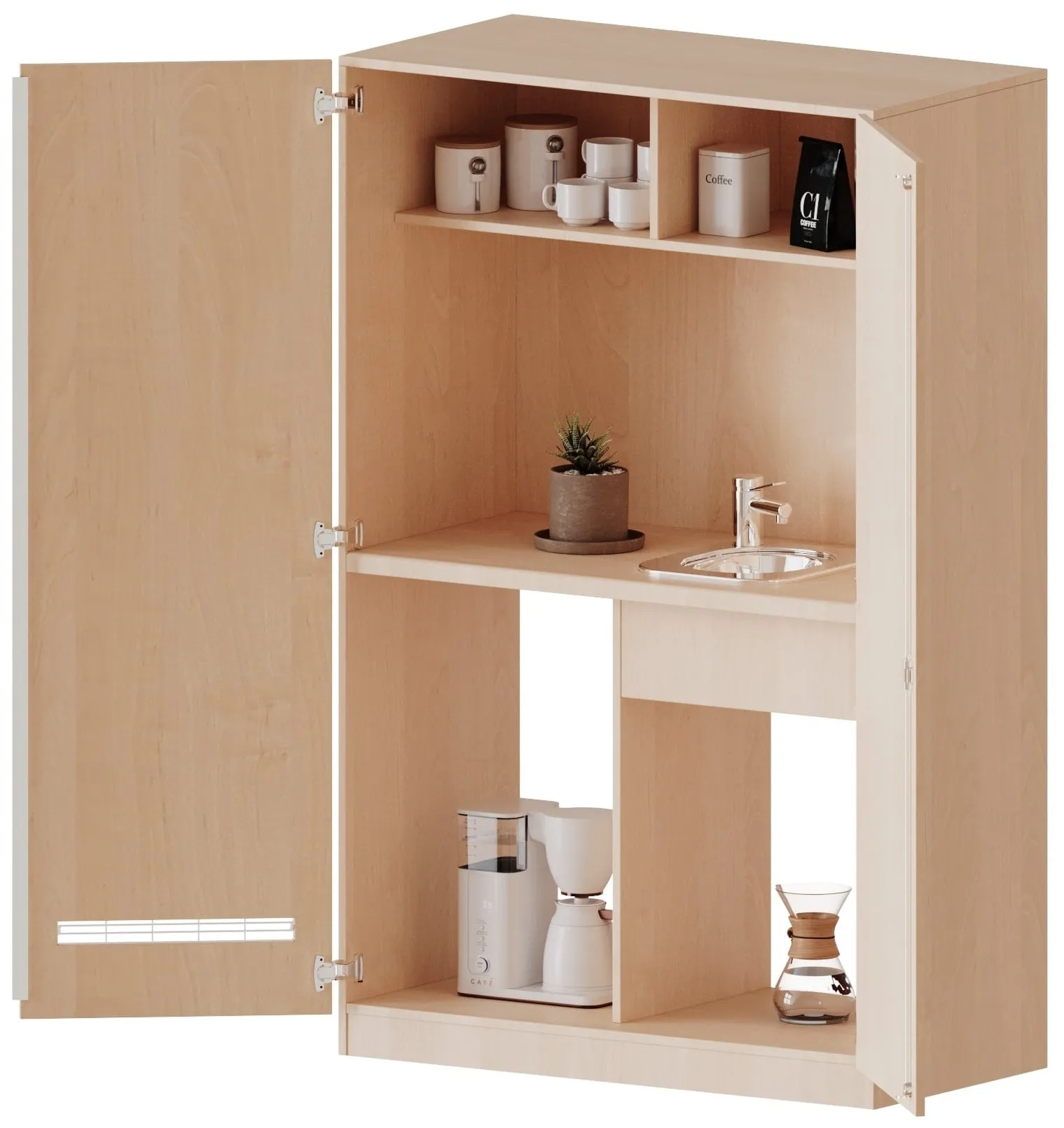 Schrankküche mit Spüle ohne Abtropf, Höhe 190 cm - EVO180 Serie